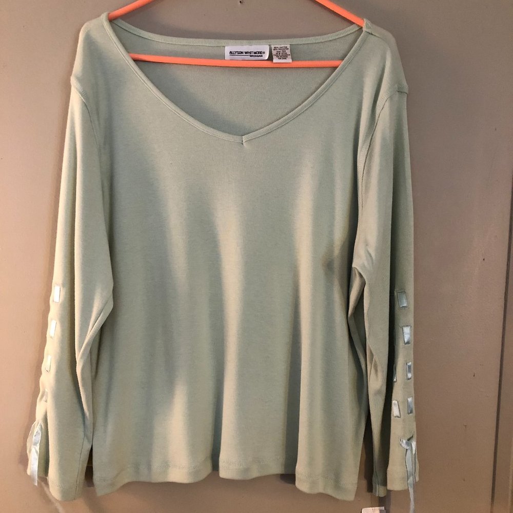 Allyson Whitmore sage green top Size 3X